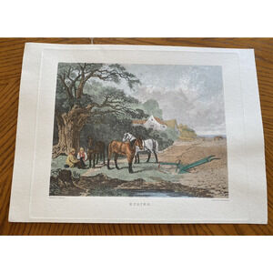 Spring John Dearman Birchall Art Print Very Rare 10x14 Etching English Farm Vtg